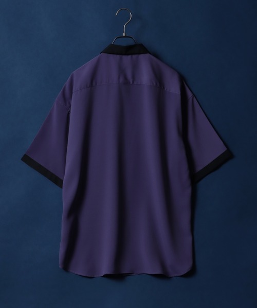 ANPAS（アンパス）の「Amunzen  Oversized Color Switching Design Shirt/梨地 オーバーサイズ バイカラー ストライプ クレリック シャツ（シャツ/ブラウス・メンズ・グレー系その他/パープル/ブラック系その他/ブラック系その他2/グリーン系その他/ライトグレー・LL/M/L）」の17枚目の写真