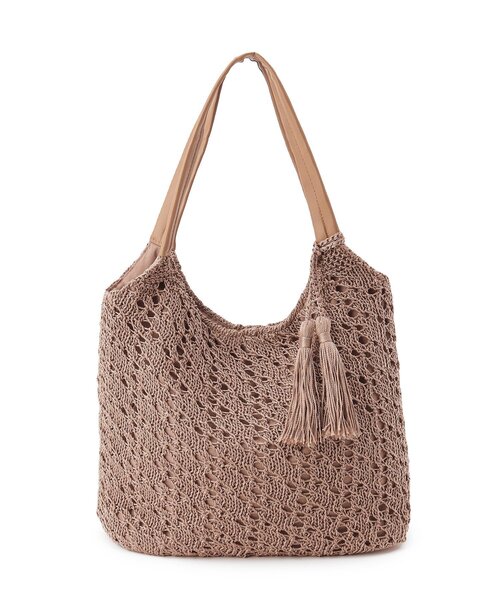 SHOO・LA・RUE（シューラルー）の「◆柄編みニットトート（トートバッグ・レディース・ブラック/グレー/サンドベージュ・00）」の4枚目の写真