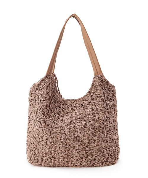 SHOO・LA・RUE（シューラルー）の「◆柄編みニットトート（トートバッグ・レディース・ブラック/グレー/サンドベージュ・00）」の6枚目の写真