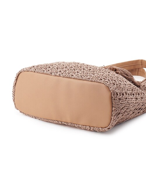 SHOO・LA・RUE（シューラルー）の「◆柄編みニットトート（トートバッグ・レディース・ブラック/グレー/サンドベージュ・00）」の7枚目の写真