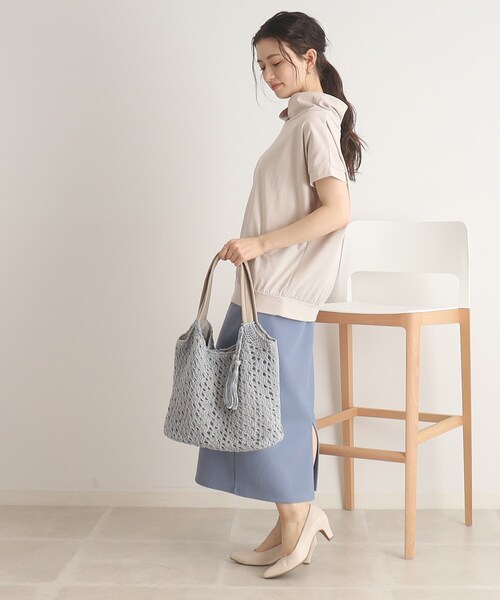 SHOO・LA・RUE（シューラルー）の「◆柄編みニットトート（トートバッグ・レディース・ブラック/グレー/サンドベージュ・00）」の13枚目の写真