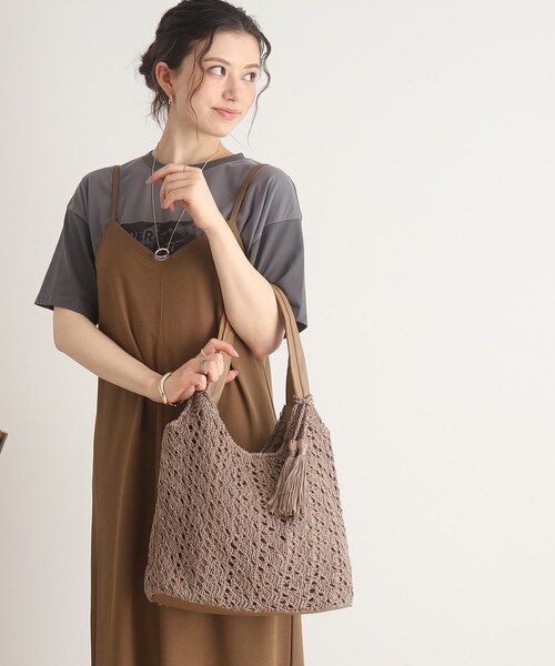 SHOO・LA・RUE（シューラルー）の「◆柄編みニットトート（トートバッグ・レディース・ブラック/グレー/サンドベージュ・00）」の16枚目の写真