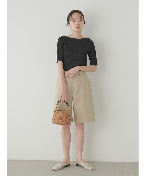 Stylevoice for xxx（スタイルヴォイスフォー）の「バックリボンハーフスリーブシュリンクカットソー（Tシャツ/カットソー・レディース・オレンジ/オフホワイト/ブラック・FREE）」の10枚目の写真