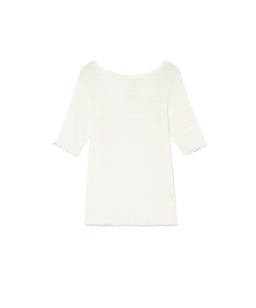 Stylevoice for xxx（スタイルヴォイスフォー）の「バックリボンハーフスリーブシュリンクカットソー（Tシャツ/カットソー・レディース・オレンジ/オフホワイト/ブラック・FREE）」の15枚目の写真