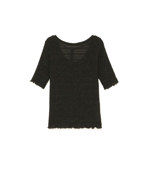 Stylevoice for xxx（スタイルヴォイスフォー）の「バックリボンハーフスリーブシュリンクカットソー（Tシャツ/カットソー・レディース・オレンジ/オフホワイト/ブラック・FREE）」の17枚目の写真