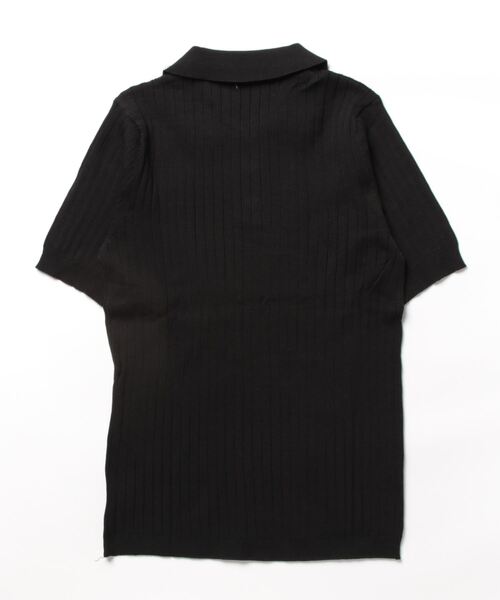 aimoha（アイモハ）の「aimoha　mensストライプシルエット　冷感半袖ニットポロシャツ (SS)（ポロシャツ・メンズ・ブラック/ブラウン/グリーン・LARGE/X-LARGE/MEDIUM）」の4枚目の写真