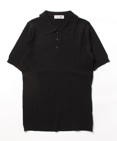 aimoha（アイモハ）の「aimoha　mensストライプシルエット　冷感半袖ニットポロシャツ (SS)（ポロシャツ・メンズ・ブラック/ブラウン/グリーン・LARGE/X-LARGE/MEDIUM）」の5枚目の写真