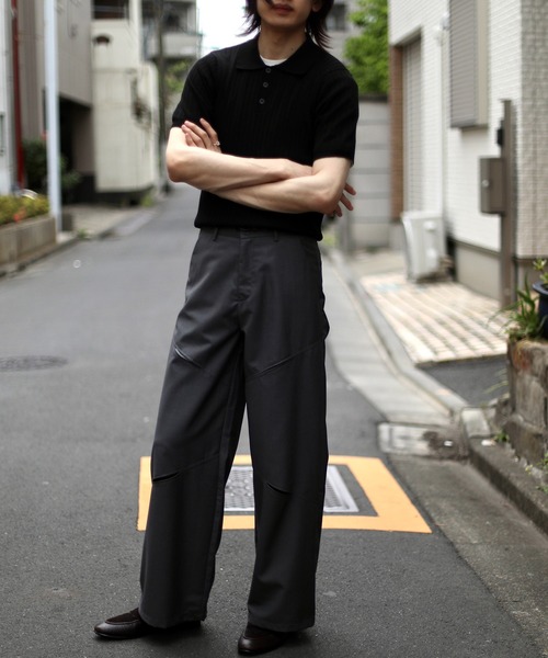 aimoha（アイモハ）の「aimoha　mensストライプシルエット　冷感半袖ニットポロシャツ (SS)（ポロシャツ・メンズ・ブラック/ブラウン/グリーン・LARGE/X-LARGE/MEDIUM）」の11枚目の写真