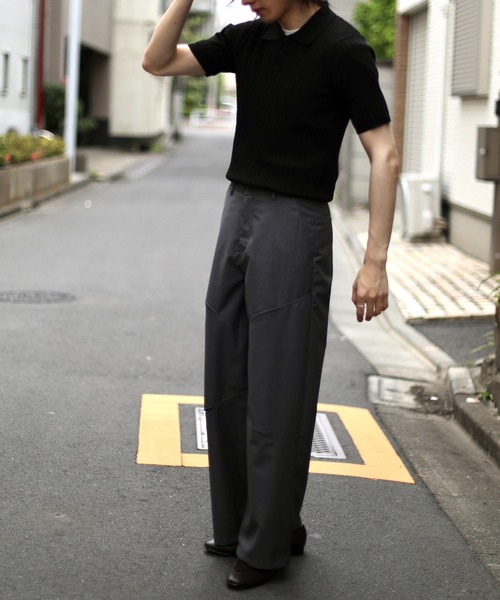 aimoha（アイモハ）の「aimoha　mensストライプシルエット　冷感半袖ニットポロシャツ (SS)（ポロシャツ・メンズ・ブラック/ブラウン/グリーン・LARGE/X-LARGE/MEDIUM）」の12枚目の写真