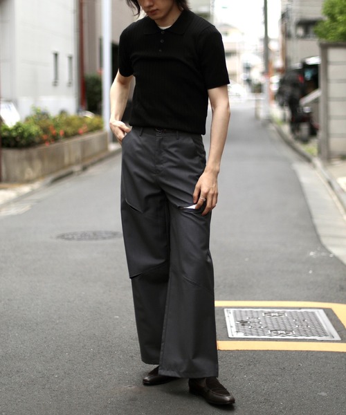 aimoha（アイモハ）の「aimoha　mensストライプシルエット　冷感半袖ニットポロシャツ (SS)（ポロシャツ・メンズ・ブラック/ブラウン/グリーン・LARGE/X-LARGE/MEDIUM）」の14枚目の写真