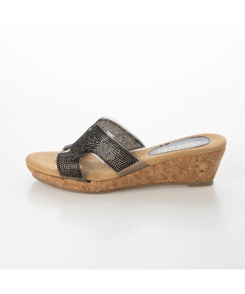 Realta（レアルタ）の「Realta(レアルタ)らくふわやわらかソールビジューウェッジサンダル（サンダル・レディース・シルバー/ブラック/ピンク・LL/M/S/L）」の9枚目の写真