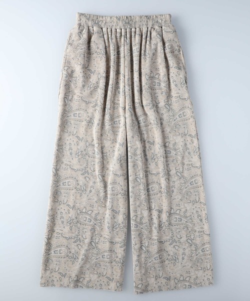 HONEYSUCKLE ROSE（ハニーサックルローズ）の「【接触冷感】【HONEYSUCKLE ROSE】サラサラ柄プリーツパンツ（その他パンツ・レディース・ブラック×ホワイト/ホワイト×カーキブラウン/チャコールグレー×ブラック/ベージュ・M-L）」の10枚目の写真