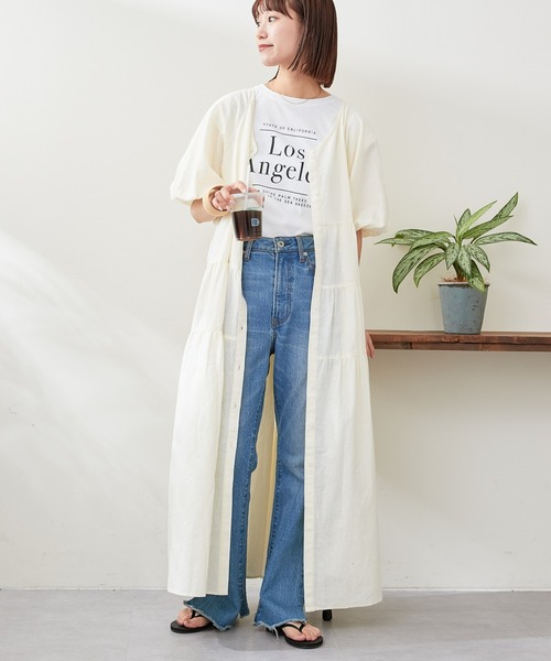 CIAOPANIC TYPY(チャオパニックティピー)の「麻混3WAYティアードワンピース(ワンピース・レディース・ホワイト/ブラック/ブルー・ONE SIZE)」の4枚目の写真