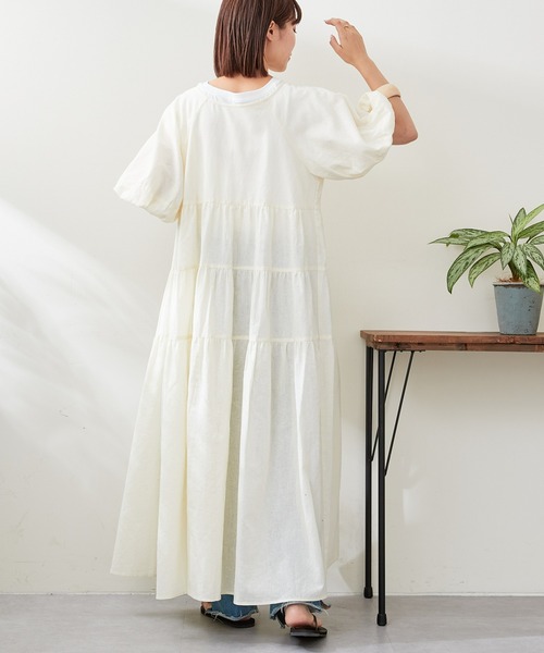 CIAOPANIC TYPY(チャオパニックティピー)の「麻混3WAYティアードワンピース(ワンピース・レディース・ホワイト/ブラック/ブルー・ONE SIZE)」の7枚目の写真