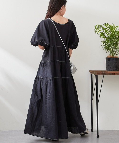 CIAOPANIC TYPY(チャオパニックティピー)の「麻混3WAYティアードワンピース(ワンピース・レディース・ホワイト/ブラック/ブルー・ONE SIZE)」の17枚目の写真