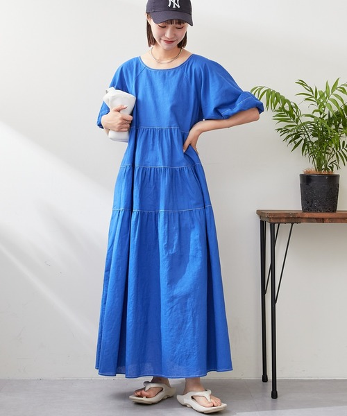 CIAOPANIC TYPY(チャオパニックティピー)の「麻混3WAYティアードワンピース(ワンピース・レディース・ホワイト/ブラック/ブルー・ONE SIZE)」の22枚目の写真