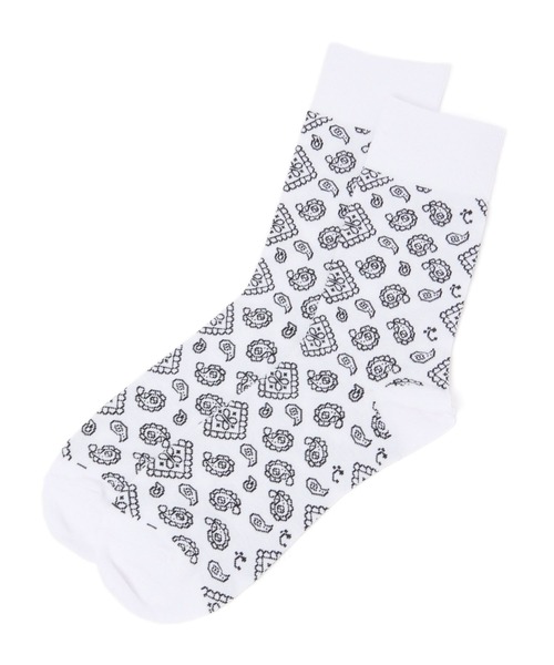 LAKOLE(ラコレ)の「TCペイズリーソックス / 266934(ソックス/靴下・メンズ・ホワイト/ベージュ/ネイビー/ブラック/ダークオリーブ・FREE)」の2枚目の写真