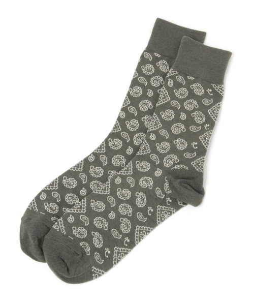 LAKOLE(ラコレ)の「TCペイズリーソックス / 266934(ソックス/靴下・メンズ・ホワイト/ベージュ/ネイビー/ブラック/ダークオリーブ・FREE)」の4枚目の写真