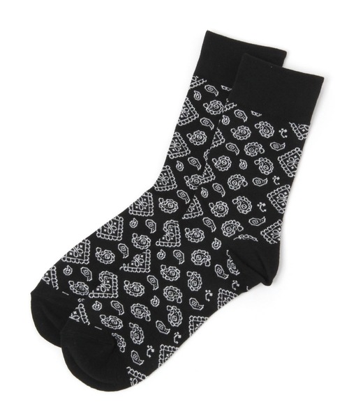 LAKOLE(ラコレ)の「TCペイズリーソックス / 266934(ソックス/靴下・メンズ・ホワイト/ベージュ/ネイビー/ブラック/ダークオリーブ・FREE)」の1枚目の写真