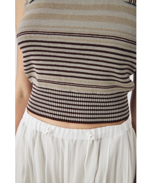 MOUSSY（マウジー）の「STRAP BUTTON BORDER タンクトップ（タンクトップ・レディース・オレンジ/アイボリー/グレー・FREE）」の9枚目の写真