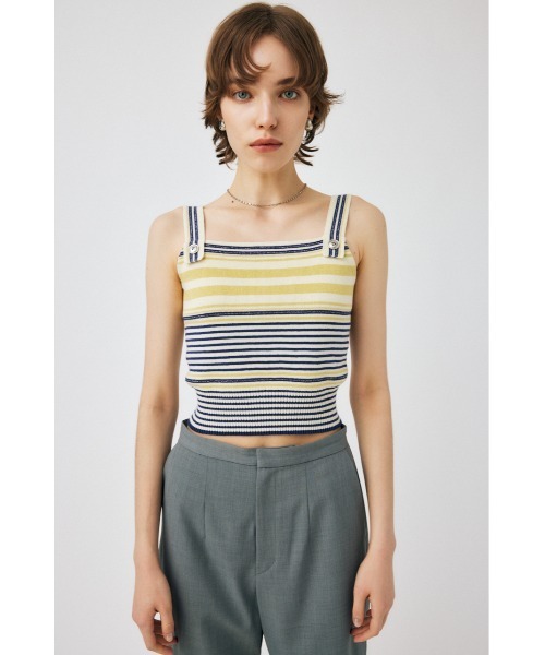 MOUSSY（マウジー）の「STRAP BUTTON BORDER タンクトップ（タンクトップ・レディース・オレンジ/アイボリー/グレー・FREE）」の12枚目の写真