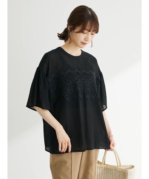 ELENCARE DUE（エレンカーレデュエ）の「・ELENCARE　DUE　ケミカルレースブラウス（シャツ/ブラウス・レディース・オフホワイト/ブルー/ブラック・FREE）」の4枚目の写真