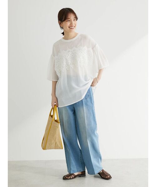 ELENCARE DUE（エレンカーレデュエ）の「・ELENCARE　DUE　ケミカルレースブラウス（シャツ/ブラウス・レディース・オフホワイト/ブルー/ブラック・FREE）」の5枚目の写真