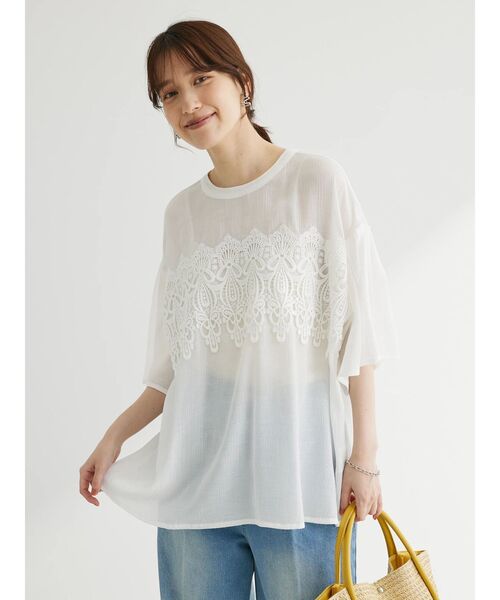 ELENCARE DUE（エレンカーレデュエ）の「・ELENCARE　DUE　ケミカルレースブラウス（シャツ/ブラウス・レディース・オフホワイト/ブルー/ブラック・FREE）」の8枚目の写真