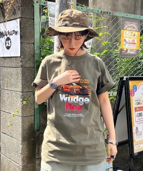WudgeBoy（ワッジボーイ）の「WudgeBoy car pigment Tee（Tシャツ/カットソー・レディース・ブラック/カーキ・MEDIUM/LARGE）」の3枚目の写真