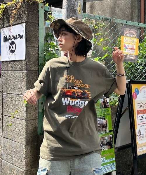WudgeBoy（ワッジボーイ）の「WudgeBoy car pigment Tee（Tシャツ/カットソー・レディース・ブラック/カーキ・MEDIUM/LARGE）」の6枚目の写真