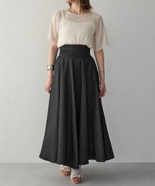 Ambre Ciel(アンブルシエル)の「キャミ付きシアートップス/【WEB/EC限定商品】(Tシャツ/カットソー・レディース・アイボリー/ピンクベージュ・FREE)」の6枚目の写真