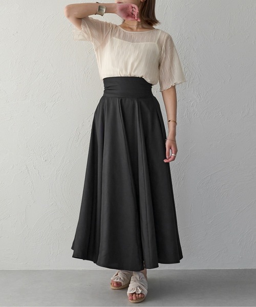 Ambre Ciel(アンブルシエル)の「キャミ付きシアートップス/【WEB/EC限定商品】(Tシャツ/カットソー・レディース・アイボリー/ピンクベージュ・FREE)」の9枚目の写真