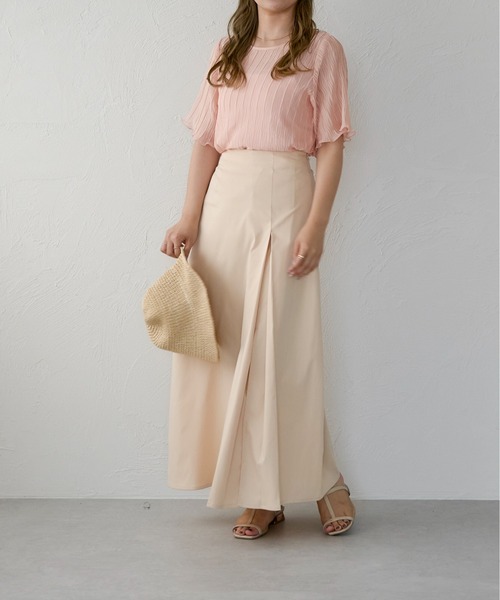 Ambre Ciel(アンブルシエル)の「キャミ付きシアートップス/【WEB/EC限定商品】(Tシャツ/カットソー・レディース・アイボリー/ピンクベージュ・FREE)」の8枚目の写真