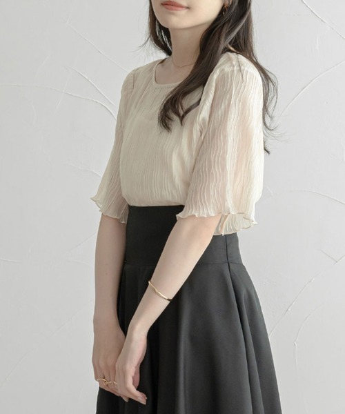 Ambre Ciel(アンブルシエル)の「キャミ付きシアートップス/【WEB/EC限定商品】(Tシャツ/カットソー・レディース・アイボリー/ピンクベージュ・FREE)」の21枚目の写真