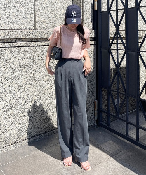 Ambre Ciel(アンブルシエル)の「キャミ付きシアートップス/【WEB/EC限定商品】(Tシャツ/カットソー・レディース・アイボリー/ピンクベージュ・FREE)」の20枚目の写真