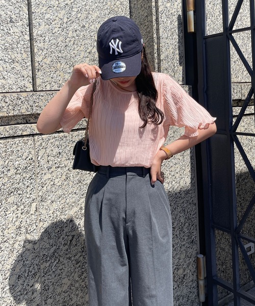 Ambre Ciel(アンブルシエル)の「キャミ付きシアートップス/【WEB/EC限定商品】(Tシャツ/カットソー・レディース・アイボリー/ピンクベージュ・FREE)」の18枚目の写真