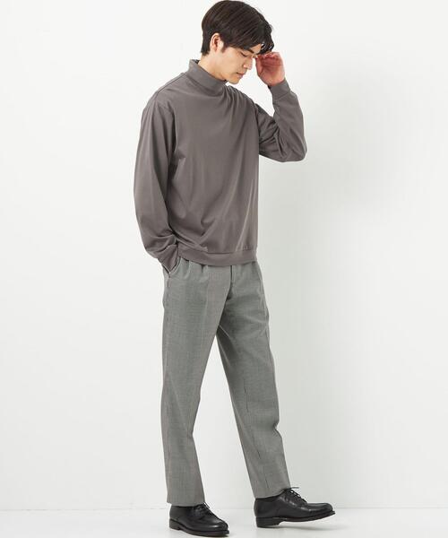 green label relaxing（グリーンレーベルリラクシング）の「L/A ポンチ タートルネック カットソー（Tシャツ/カットソー・メンズ・グレー/ブラック/ホワイト・S/M/L/XL）」の4枚目の写真