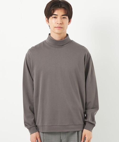 green label relaxing（グリーンレーベルリラクシング）の「L/A ポンチ タートルネック カットソー（Tシャツ/カットソー・メンズ・グレー/ブラック/ホワイト・S/M/L/XL）」の5枚目の写真
