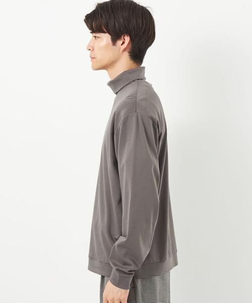 green label relaxing（グリーンレーベルリラクシング）の「L/A ポンチ タートルネック カットソー（Tシャツ/カットソー・メンズ・グレー/ブラック/ホワイト・S/M/L/XL）」の6枚目の写真