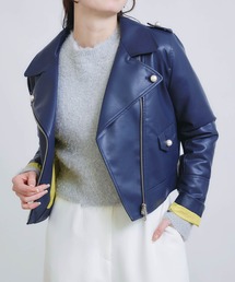 PICCIN（ピッチン）の「フェイクレザーパールライダースジャケット（ライダースジャケット）」