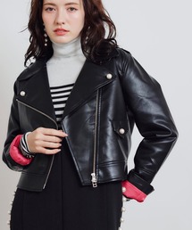 PICCIN PERLA | エコレザーパールライダースジャケット(ライダースジャケット)
