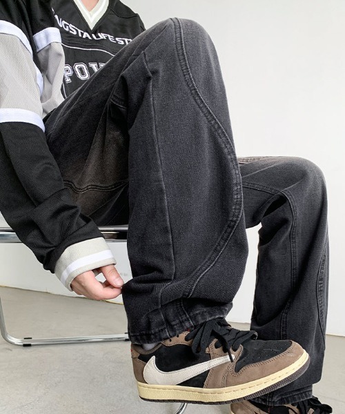 MGV(エムジーヴィー)の「ユニークデザインワイドデニム(デニムパンツ・メンズ・ブルー/ブラック・LARGE/X-LARGE/MEDIUM)」の5枚目の写真