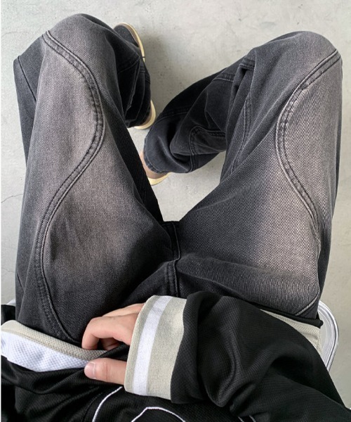 MGV(エムジーヴィー)の「ユニークデザインワイドデニム(デニムパンツ・メンズ・ブルー/ブラック・LARGE/X-LARGE/MEDIUM)」の6枚目の写真