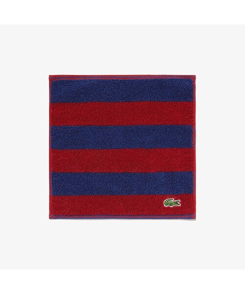 LACOSTE（ラコステ）の「ビッグボーダータオルハンカチ（ハンカチ/ハンドタオル・レディース・ライトブルー/グレー/レッド/グリーン/ベージュ・FREE）」の5枚目の写真
