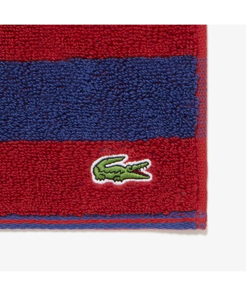 LACOSTE（ラコステ）の「ビッグボーダータオルハンカチ（ハンカチ/ハンドタオル・レディース・ライトブルー/グレー/レッド/グリーン/ベージュ・FREE）」の7枚目の写真