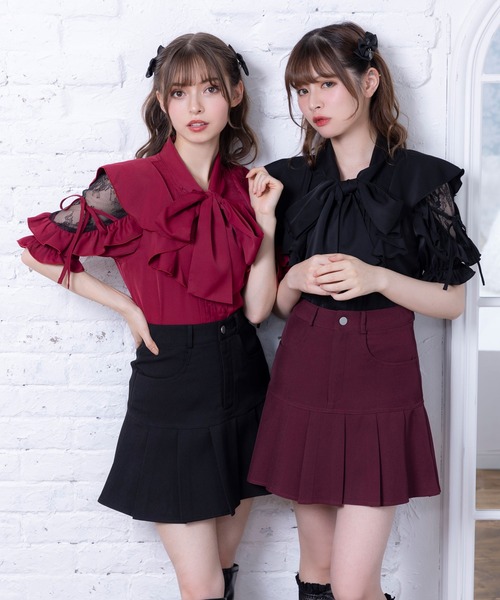 DearMyLoveRose(ディアマイラブローズ)の「ワイドプリーツミニスカート(スカート・レディース・ブラック/レッド/ブラウン・SMALL/MEDIUM/LARGE/X-LARGE/XX-LARGE)」の10枚目の写真