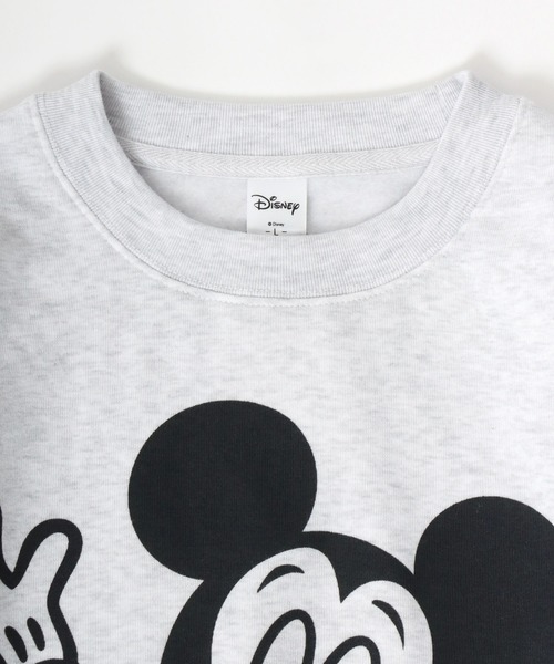 Disney（ディズニー）の「Disney/ディズニー ミッキー レトロプリント 裏起毛 スウェットトレーナー レディース メンズ トップス（スウェット・レディース・グリーン/ダークブルー/スミクロ/アッシュ・M/L/LL）」の15枚目の写真