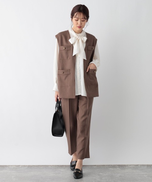 GLOBAL WORK(グローバルワーク)の「2WAYボウタイシャツ/MATINEE LINE/972871(シャツ/ブラウス・レディース・ラベンダー/サックスブルー/オフホワイト・LARGE/MEDIUM)」の11枚目の写真