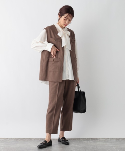 GLOBAL WORK(グローバルワーク)の「2WAYボウタイシャツ/MATINEE LINE/972871(シャツ/ブラウス・レディース・ラベンダー/サックスブルー/オフホワイト・LARGE/MEDIUM)」の13枚目の写真