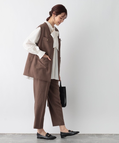 GLOBAL WORK(グローバルワーク)の「2WAYボウタイシャツ/MATINEE LINE/972871(シャツ/ブラウス・レディース・ラベンダー/サックスブルー/オフホワイト・LARGE/MEDIUM)」の14枚目の写真